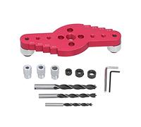 QUKFGCLGM 12-Piece Vertical Pocket Hole Drilling Jig, 2-In-1 Woodworking Dowelling Jig Locator,Dowelling Drill Guide Kit - accurate Drilling Locator Jig with Bits and Scribe Tools for (12pcs)