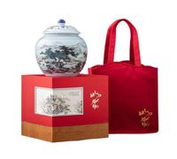 QUKFGCLGM Tea Tin Creative Hand-painted Loose Tea Storage Container Jar Ceramic Sealed Jar Chinese Retro Tea Set Single Jar Box Set Tea Canister(B)