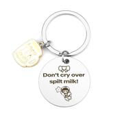 Qukiou Friendship Gifts for Women: Bff Keyrings, Birthday & Inspirational Gifts for Best Friend | Don’t Cry over Spilt Milk