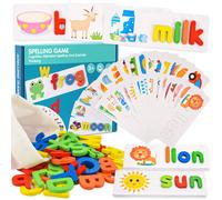 Qukir Spelling Games for 1 2 3 Year Olds, Alphabet Flash Cards Toys for 1-6 Year Old Girls Educational Toys for 2+ Year Olds Boys Kids Toys Age 2 3 4