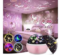 Qukir Star Unicorn Projector, Unicorn Gifts for Girls Toys Age 1-14 Year Old Girl Gifts for 3 4 5 6 Year Olds Girl Unicorn Toys for 6-9 Year Olds Unicorn Night Lights Star Lights Projector Sensory Toy