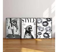 Qukisuma Black and White Canvas Wall Art Prints Set of 3 - Unframed Aesthetic Monochrome Wall Decor for Bedroom, University Flat, Living Room (30 x 40 cm)