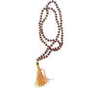 Qukiy Handemade Natural Finger Counter rudraksha Jaap Mala Prayer Beads For Pooja Original Buddhist Mala (5 Mukhi Rudraksh Jaap mala 108+1 Beads 3-4mm 13 inch)