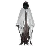 Qukoielly Halloween Medieval Cloak, Full Length Hooded Ragged Cloak Scary Dementor Cape, Halloween Party Outfit Vintage Horror Cosplay Costume, Adult Cosplay Props for Carnival Theme Party Dress Up