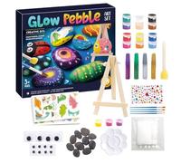 Qukoielly Rock Art Set for Kids - Glow in The Dark Rock Painting Kit for Child,Stone Paint Crafts Set for Son Daughter Children Teens Girls Boys Youth Family
