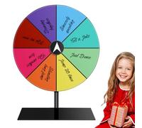 Qukoielly Rotating Prize Wheel, Portable Color Rotatings Prize Wheels, Standing Erasable Fortune Wheel Game, Acrylic Lucky Roulette with Rotating Arrows, for Carnival Classroom Annual Meeting Party