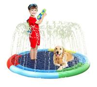 Qukoielly Toddler Splash Pad | Outdoor Sprinkler Play Mat for Kids,Non-Slip Sprinkler Mat Water Play Toys for Outdoor Game Patio Garden Lawn Backyard Yard Camping Sites