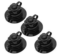 QUKRT 4 Pcs Boston Valve, One-way Universal Fit Air Valve for Rubber Dinghy Raft Kayak Pool Boat Airbeds, Black