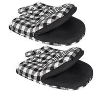 Qulable 1 Pair Short Oven Mitts - Silicone Kitchen Oven Gloves High Heat Resistant 500℉, Mini Oven Mits with Non-Slip Grip Surfaces and Hanging Loop for BBQ, Baking, Cooking and Grilling