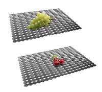 Qulable 2 Pack Kitchen Sink Mat for Stainless Steel/Ceramic Sinks, PVC Eco-Friendly Protectors for Bottom of Kitchen Sink, Adjustable, Fast Draining, Dots Design Mats, 11.8x15.7 (Black Translucent)