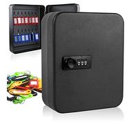 Qulable Combination Key Safe - Wall Mounted Key Box 28-key Steel Key Cabinet - Key Lock Box Outdoor with Code & 30 Key Tags Keysafe Outside Security for House Property Garage (Combination Lock-28)