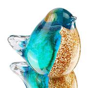 Quligeta Hophen Art Glass Crystal Bird Figurine Handmade Blown Glass Paper Wight Mother`s Day Gift Home Ornament (#1)
