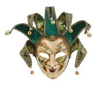 Quligeta Masquerade Venetian Jester Mask Music Carnival Wall Decorative Art Collection Mask (Green)