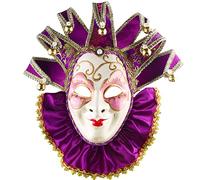 Quligeta Masquerade Venetian Jester Mask Music Mardi Gras Wall Decorative Art Collection Mask (Purple 2)