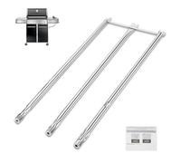 QuliMetal 304 Stainless Steel Grill Burner for Weber Genesis 300 (2007-2010), Genesis E310 E320 S310 S320 EP310 EP320 Gas Grill with Side Control Knobs, Replace for Weber 67722 67820
