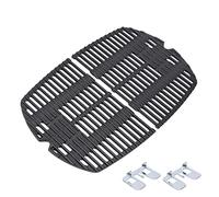 QuliMetal 7645 Cast Iron Cooking Grates for Weber Q200, Q220, Q2000, Q2400 Series Gas Grills, for Weber 396000, 396001 Grill Parts Grill Grates Replacement for Weber 7645 65811 69935, 2 Pack