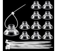 Qulkws 10 Pcs Aquarium Suction Cups with Adjustable Zip Ties Cables Fish Tank Suction Cups for Aquarium Plants Moss Shrimp Nest Landscape Fixation