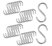 Qulkws 24 Pcs 304 Stainless Steel S Hooks, 1.6 Inch Small S Hooks, Industrial Grade Quality Utility Hook, Heavy Duty Hook, Chain Hardware for Hanging or Craft Project