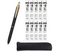 QULLITY ZEBRA SARASA GRAND Gel Ballpoint Pen 0.3mm Matt Black + 10 Refills, original Black slim pen case