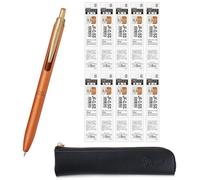 QULLITY ZEBRA SARASA GRAND Gel Ballpoint Pen 0.5mm Camel Yellow + 10 Refills, original Black slim pen case