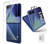 QULLOO Back Screen Protector for Samsung Galaxy Z Flip 7 / Flip7 5G for Tempered Glass, Pack of 2 Back Glass Film with 1 Piece Camera Protection, 9H Rear Full Cover Protective Glass Back Film