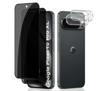 QULLOO For Google Pixel 10 Pro XL Anti-Spy Tempered Glass, [2+2 Pieces] Privacy Screen Protector & Rear Camera Protector, HD Anti-Scratch 9H Hardness Screen Protector Film