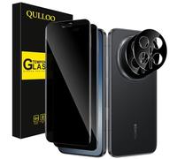 QULLOO for Honor Magic 8 Pro Privacy Screen Protector, [2+2 Pieces] Anti-Spy Tempered Glass & Camera Lens Protector, Privacy Tempered Glass 9H Hardness No Bubbles