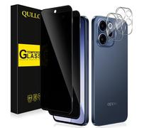 QULLOO For OPPO Reno15F / 15FS Privacy Screen for Tempered Glass, [2+2 Pieces] Privacy Film & Camera Protection Film, Anti-Spy Anti-Scratch Privacy Film 9H Hardness Anti Spy Glass Film