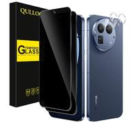 QULLOO for Realme GT 8 Pro Privacy Screen Protector, [2+2 Pieces] Anti-Spy Tempered Glass & Camera Lens Protector, Privacy Tempered Glass 9H Hardness Bubble-Free