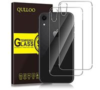 QULLOO iPhone Xr 2018 6.1 inch Back Screen Protector Glass iPhone Xr Back Film Anti-Fingerprint Screen Protector over Case Replacement for Apple iPhone Xr 2018 6.1 inch -2 Pack