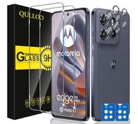 QULLOO Screen Protector for Motorola Moto Edge 50 Neo, Pack of 2 Tempered Glass Screen Protector with 2 Camera Protection [9H Hardness Glass Film] [HD Clear Protective Glass] [Anti-Scratch Screen