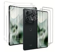QULLOO Screen Protector for Motorola Moto Razr Fold, [2+2+2 Pieces] Soft Hydrogel Film with External Protective Glass with Camera Protection Tempered Glass, Anti-Scratch HD Transparent Screen