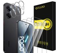 QULLOO Screen Protector for Oppo Reno 15F/Reno 15FS, 2 Pack Screen Protector with 2 Pack Camera Protection, 9H Hardness Tempered Glass, HD Clear Protective Glass, Anti-Scratch Film