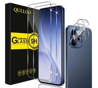 QULLOO Screen Protector for Oppo Reno 15F / Reno 15FS for Tempered Glass, Pack of 2 Screen Protectors with 2 Pieces Camera Protection, 9H Hardness Tempered Glass HD Clear Protective Glass Anti-Scratch