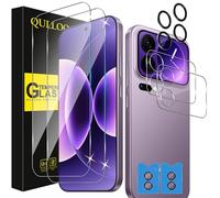 QULLOO Screen Protector for Xiaomi 17 Pro Max for Tempered Glass, 2 Screen Protectors + 2 Outer Tempered Glass Protection Glass with 2 Camera Protection, 9H Hardness Tempered Glass HD Clear Protective