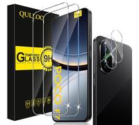 QULLOO Tempered Glass for Xiaomi Poco F7, 2 Pieces Screen Protector and 2 Pieces Camera Film, 9H Hardness Anti Scratch HD Clear Glass Screen Protector