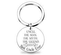 QuLuvaeri Best Uncle Ever Keyring Gifts from Niece Nephew Father’s Day Gifts for UNCLE Birthday Gifts for MEN