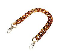 Quluxe 15" Short Thick Resin Purse Bag Handle Shoulder Strap Replacement, Handbag Decoration Chain, Bag Accessories Charms (Leopard with Gold Buckle)