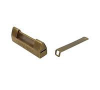 Quluxe 3 Inch Vintage Antique Lock Old Chinese Lock Retro Padlock with Key for Jewelry Storage Box Wooden Suitcase Drawer - Bronze (Flower Carved)