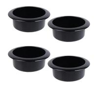 Quluxe 4 Pcs Black Plastic Sofa Cup Holders 11 x 11 x 4.7 Replacement Cup Holder Insert, Suit for Sofa, Car, Desk, Ship