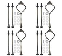 Quluxe 4 Sets 3 Tier Cake Stand Fruit Cake Plate Handle Fitting Hardware Rod Stand Holder Kit for DIY Making- Bronze