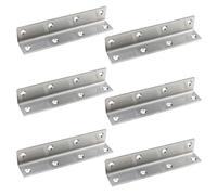 Quluxe 6 Pcs Stainless Steel Angle Brackets, 5.51” x 1.06” Heavy Duty Corner Brace, 90 Degree Internal L Brackets for Wood, Joint Fastener L Angle Brackets