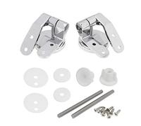 Quluxe Adjustable Zinc Alloy Toilet Seat Hinges with Fittings, Silver (Chrome Finish)