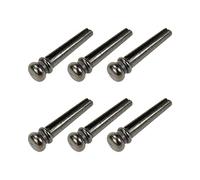 Quluxe Pure Bone Bridge Pins, Brass Pin Acoustic Guitar Strings Nail Pegs for Six String Acoustic Guitar- Black (Pack of 6)