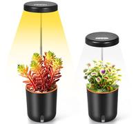 QUMAKU Full Spectrum Mini Grow Light with Self-Watering Planter - Adjustable Height Desk Pot for African Violet, Venus Fly Trap, Succulents, Small Indoor Plants, Office Home Decor
