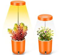QUMAKU Full Spectrum Mini Grow Light with Self-Watering Planter - Adjustable Height Desk Pot for African Violet, Venus Fly Trap, Succulents, Small Indoor Plants, Office Home Decor