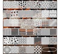 Qumenan 40 PCS Cookie Stencil Baking Stencils for Royal Icing Cookies Craft Painting Stencil for Cake Stencils Decorating Buttercream(5.5in)
