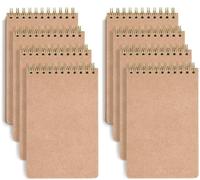 QUMENEY 12 Pack A6 Spiral Notebooks Kraft Cover Lined Journals Notepads Memo Pocket Notebook for School College Study Office Travel 160 Pages/80 Sheets