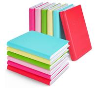 QUMENEY 12PCS Min Notebook Portable Diary Candy Colors Pocket Note Book Small Memo Pads Travel Notepads with PU Leather Case 10.5 x 8cm/ 4 x 3inch, 100 Pages (6 Colors)