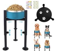 QUMENEY 1PC Elevated Dog Bowl Stand 4 Adjustable Height 6-10"Wide Bowls Single Raised Dogs Bowls Holder Dog Food Water Feeder Pet Feeding Stand (H:20-35cm, W: 15-25cm,Claw Pattern)